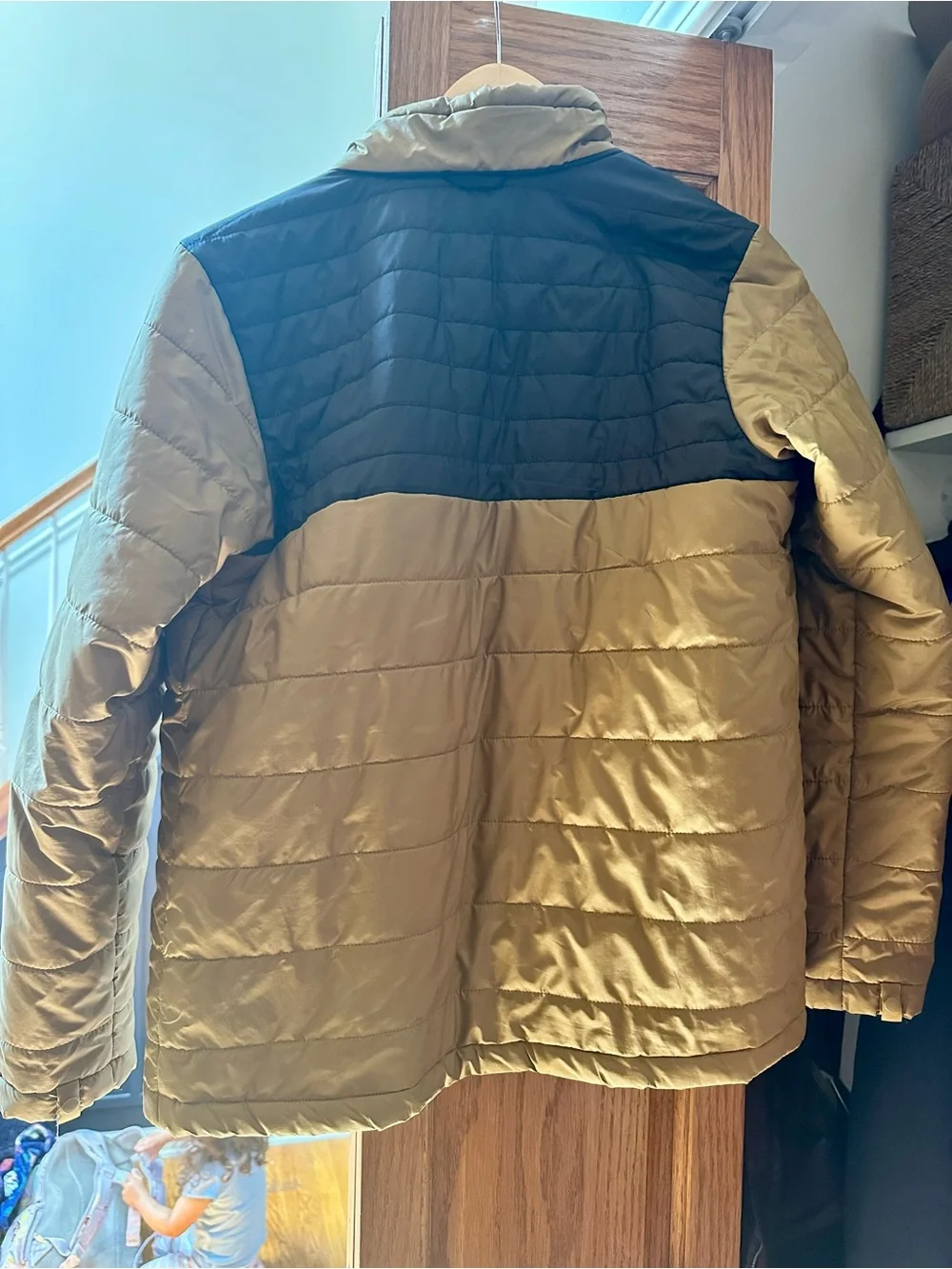 The North Face Olive Green and Black Quilted Puffer Jacket 14/16